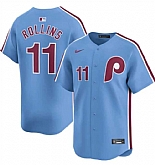 Men's Philadelphia Phillies #11 Jimmy Rollins Light Blue Alternate Limited Stitched Jersey Dzhi,baseball caps,new era cap wholesale,wholesale hats